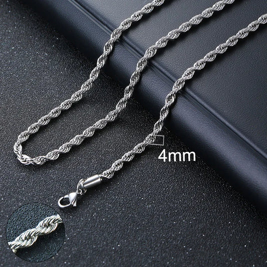 4mm Rope Chain - Silver